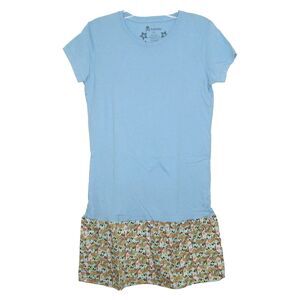 NEW Tokidoki Womens Light Blue Retro Floral Hem T-Shirt Dress Size M